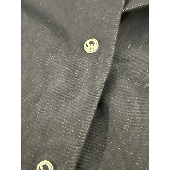 St John Sport Dark Wash Navy Sparkle Denim Button Up Shirt Top Women Small - Picture 8 of 9